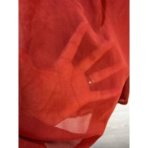 Cozy Woven Plain Sheer Sleeveless‎ Blouse Large - Picture 4 of 5